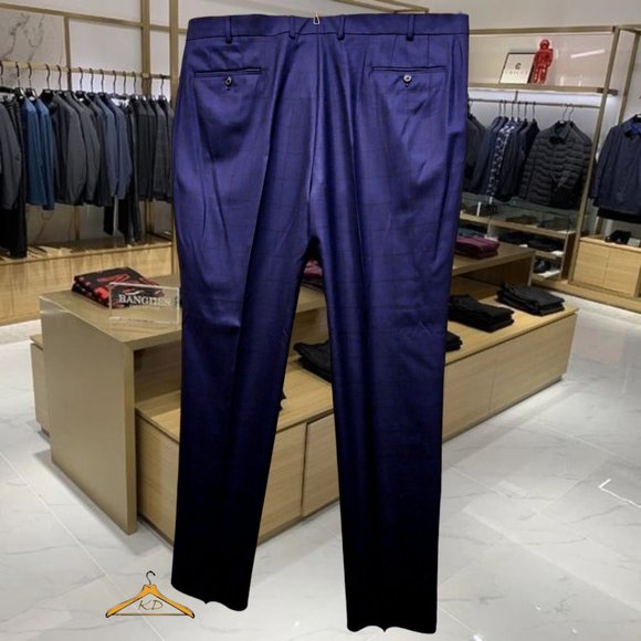 Jos. A. Bank Suit - 50R/45, Blue Windowpane Plaid, NWT - Picture 10 of 16